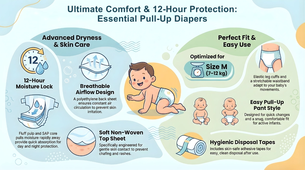 Key Features of niraa baby diaper size m