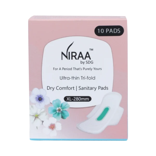 Combo (12 Pads) - Travel Pouch (2 Pads) + Ultra-Thin Tri-Fold Sanitary Pads with Anion Chip (10 Pads) | Size – XL (280mm) - Image 3