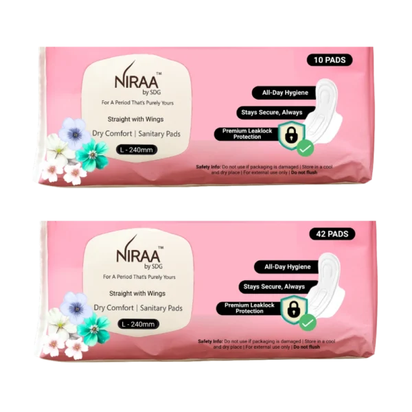 Straight With Wings Sanitary Pads | Size - L