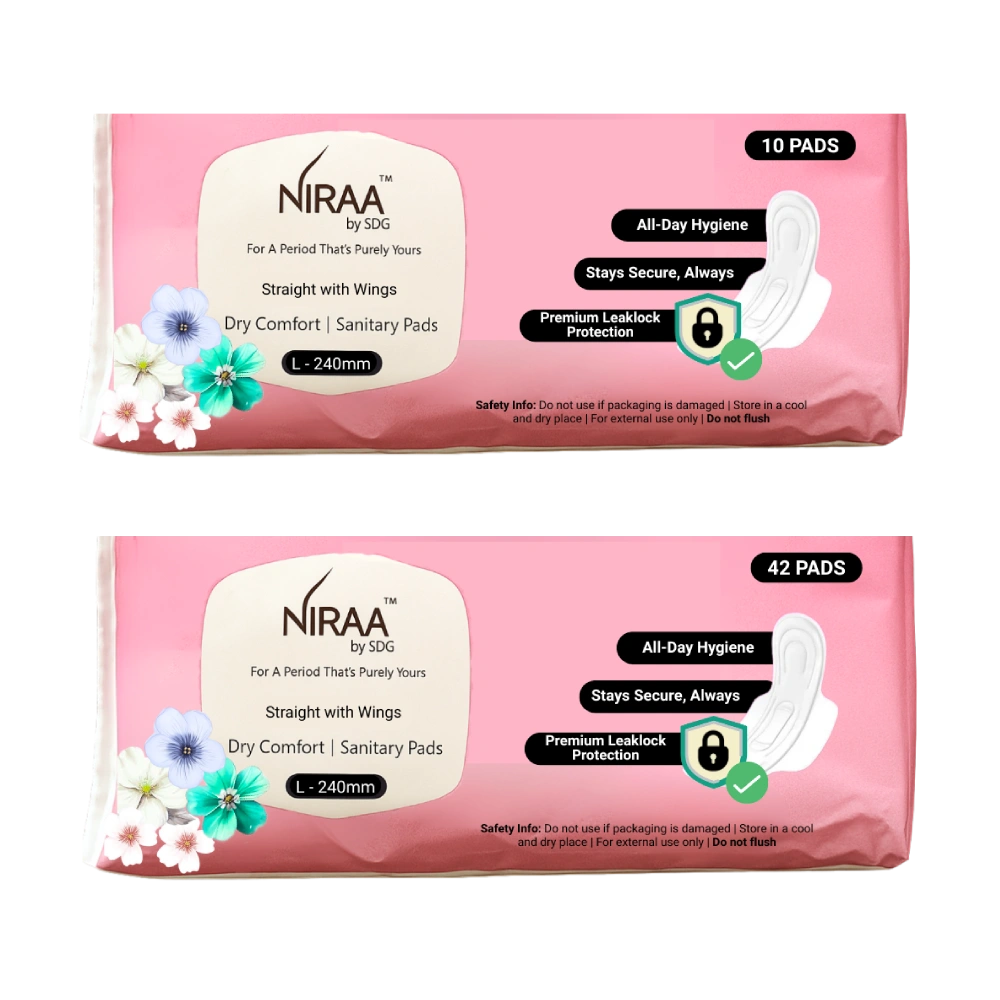 Straight With Wings Sanitary Pads | Size - L