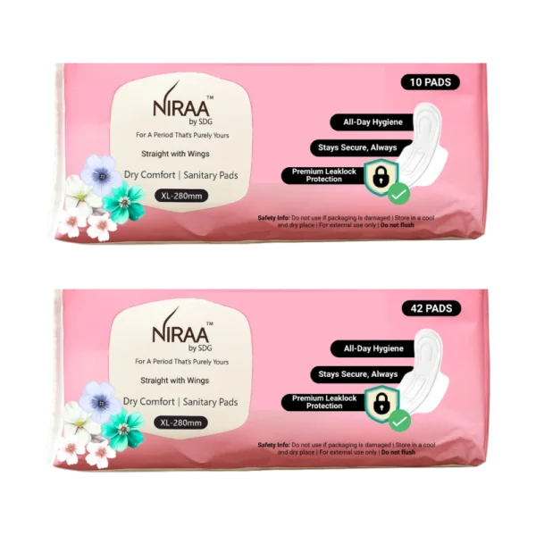 Straight With Wings Sanitary Pads | Size - XL